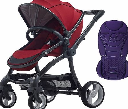 egg Stroller Gunmetal/Berry Red With Deep Purple