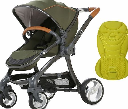 egg Stroller Gunmetal/Forest Green With Citrus