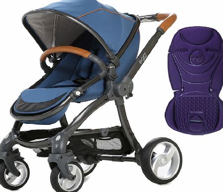 egg Stroller Gunmetal/Petrol Blue With Deep
