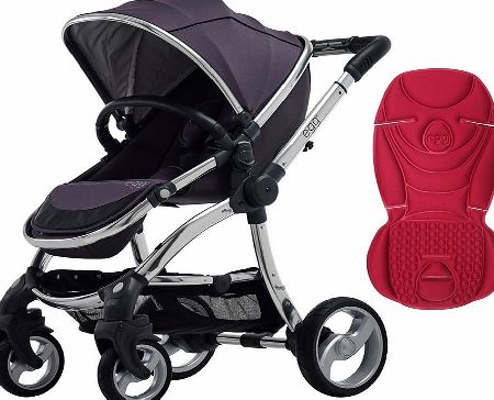 egg Stroller Mirror/Storm Grey With Chilli Red