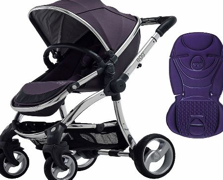 egg Stroller Mirror/Storm Grey With Deep Purple