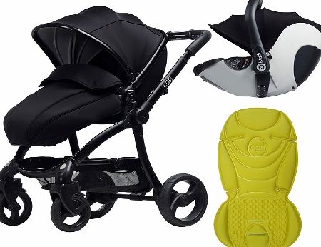 egg Travel System Black/Gotham Black With Citrus
