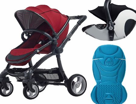 egg Travel System Gunmetal/Berry Red With
