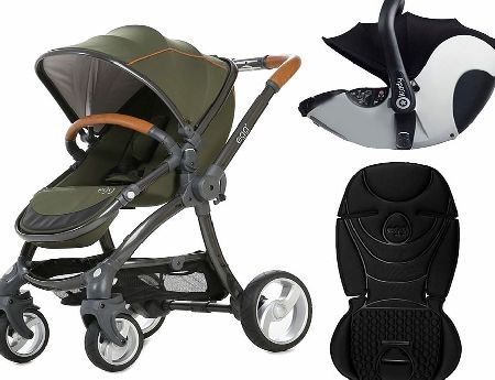 egg Travel System Gunmetal/Forest Green With Jet
