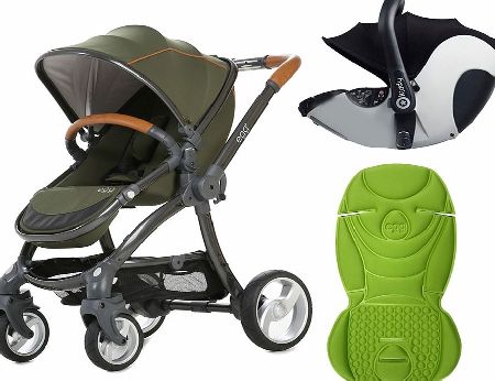 egg Travel System Gunmetal/Forest Green With Key