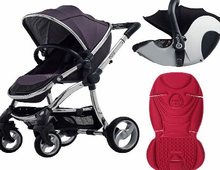 egg Travel System Mirror/Storm Grey With Chilli