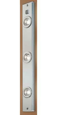 Extend Linear Under Cabinet Strip Light With Three Spot Lights In A Chrome Finish