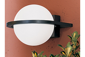 Mistral Modern Anthracite Outdoor Wall Light With A Globe Shaped White Glass Shade