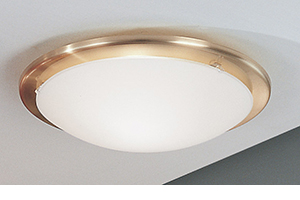 Eglo Lighting Planet Modern Round Ceiling Light In A Brass Coated Finish With A White Glass Shade