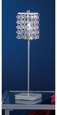 Pyton Modern Chrome Table Lamp With A Crystal Shade