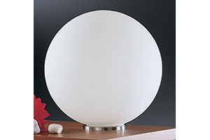 Eglo Lighting Rondo Globe Shaped Table Lamp In Nickel Matt Finish With A White Glass Shade