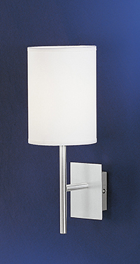Eglo Lighting Sendo Modern Aluminium Wall Light With A White Fabric Shade