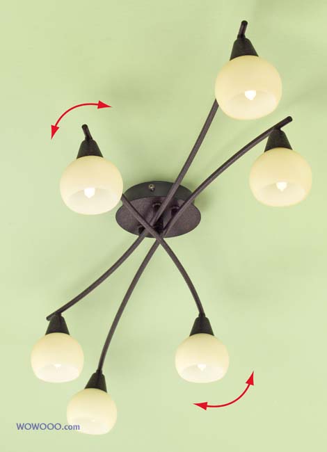 Lucia Brown Ceiling Light - 6 lamp
