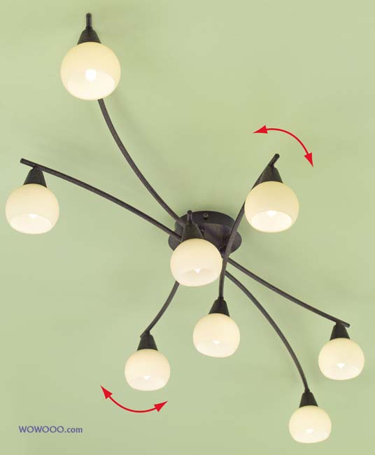 Lucia Brown Ceiling Light - 8 lamp
