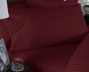 Egyptian Bedding 1000 Thread-Count, Queen Pillow Cases, Burgundy Stripe, Set Of 2
