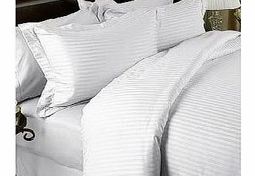 Egyptian Bedding 300 Thread Count Egyptian Cotton 300TC Sheet Set, Full / Double , White Stripe ( Deep Pocket )