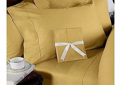Egyptian Bedding 600 Thread Count Egyptian Cotton 600TC Sheet Set, Super King , Gold Solid ( Deep Pocket )
