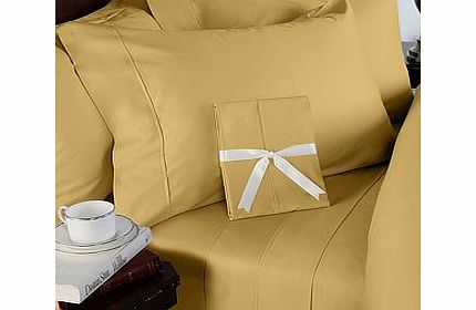 Egyptian Bedding 600 Thread-Count, King Pillow Cases, Gold Solid, Set Of 2