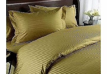 Egyptian Cotton Factory Store Luxurious Seven (7) Piece Set, Bronze Damask Stripe, Queen Size, 4Pc Bed Sheet Set 