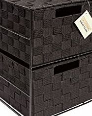 EHC E01-9039 2-Drawer Storage Cabinet for Bedroom/Bathroom, Black