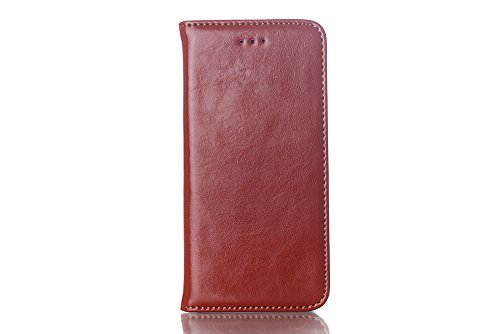 Real Leather Case, Verizon/ AT&T/ Sprint/ T-Mobile - Luxury Genuine Business Series Function Wallet Design Protective Flip Cover Stand For iPhone6 6 6G VI, Brown
