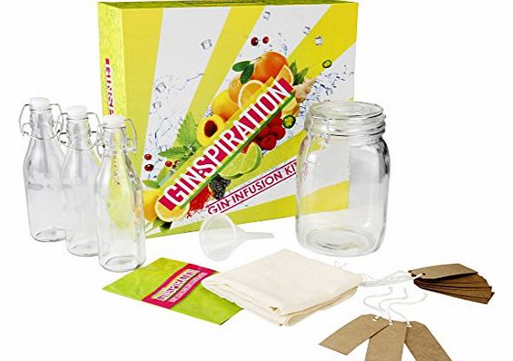 Ekitch Homemade Infusion Kits DIY Vodka or Gin kit - Boxed Gift set - Includes App with 35 recipes (Gin)