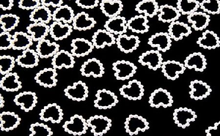 ekm 100 Ivory Pearl Heart Shape Bead Wedding Party Decorations