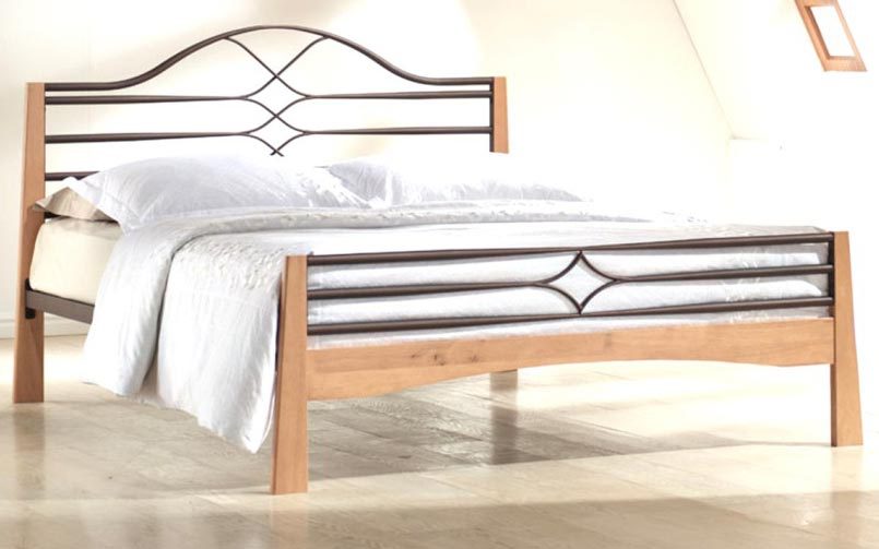 Aquila Metal and Wooden Bedstead, Small