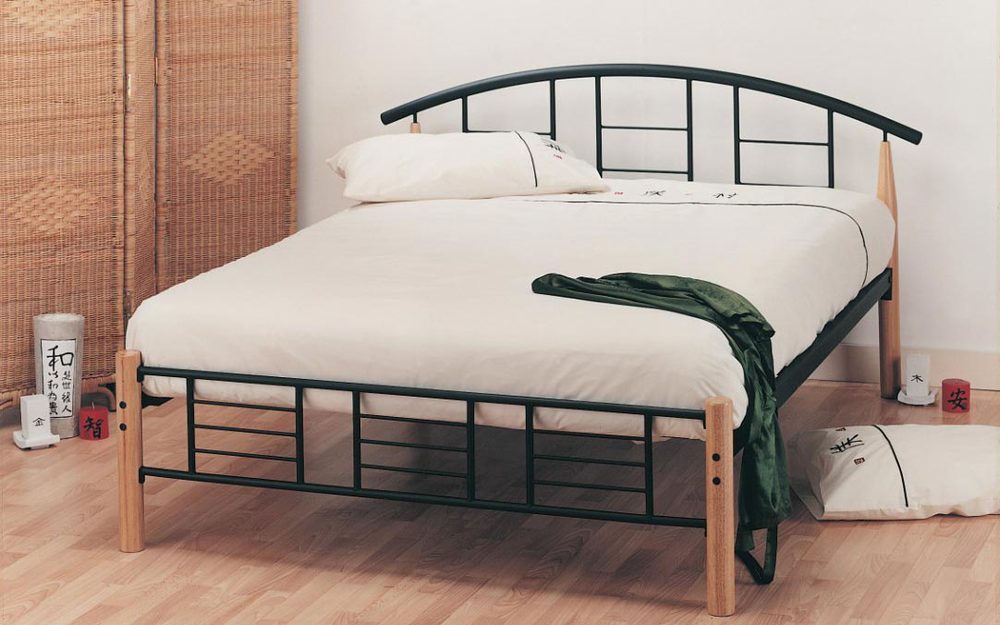 Elan Neon Wooden Metal Bedstead, Double, No