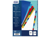 Elba A4 multi coloured polypropylene index,