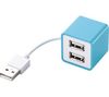 ELECOM Cube 4-port USB 2.0 Hub - passive - blue
