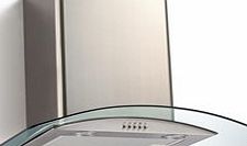 ElectrIQ 70cm Curved Clear Glass Chimney Cooker