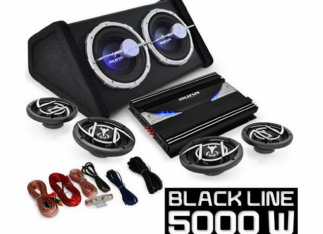 Electronic-Star 4.1 Black Line 520 Car Hifi Stereo System Amplifier Subwoofer Set 5000W