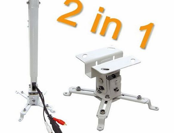 Electronic-Star HT PRB-2 Universal LCD Projector Ceiling Mount (20kg Max Load, 15 Tilit amp; 65cm Drop) - White
