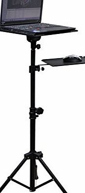 Quality Portable Tripod Height Adjustable Laptop Stand with Adjustable Tilt Top and Separate Mouse Shelf