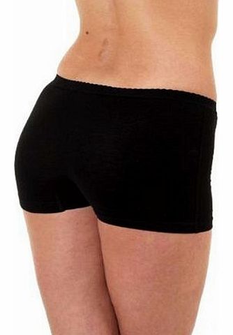 elegance1234 LADIES SUPERB SOFT STRETCH COTTON LYCRA SEXY SHORTS (Small UK 10, Black)