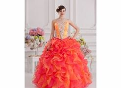 Elegant Strapless Prom Dresses Prom Party Orange
