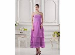 Elegant Strapless Stretch satin Chiffon