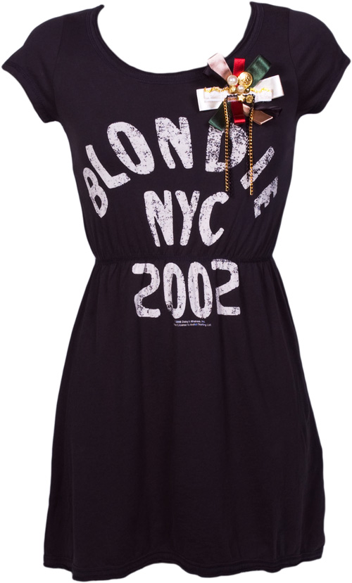 Elegantly Waisted Ladies Blondie NYC Corsage T-Shirt Dress from