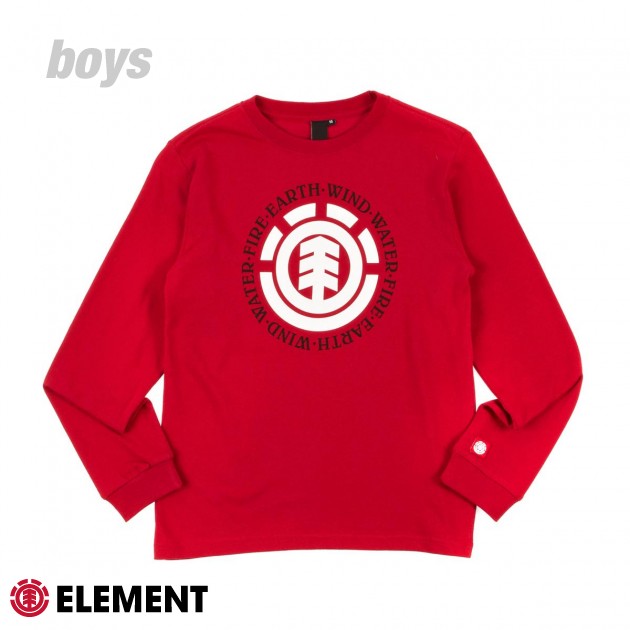 Element Boys Element Elemental Long Sleeve T-Shirt - Red