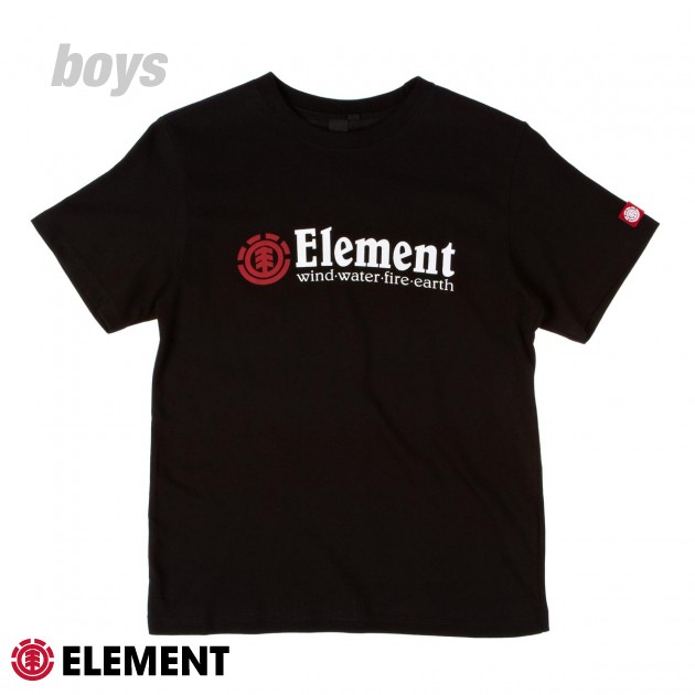 Boys Element Horizontal Inveted T-Shirt - Black