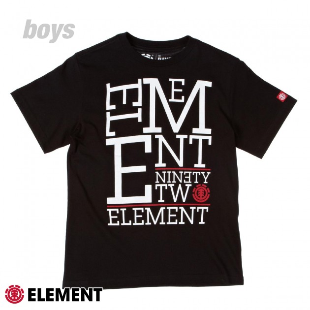 Element Boys Element Stacker T-Shirt - Black