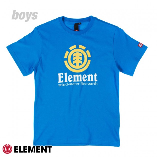 Boys Element Vertical Combed T-Shirt - Aztec Blue