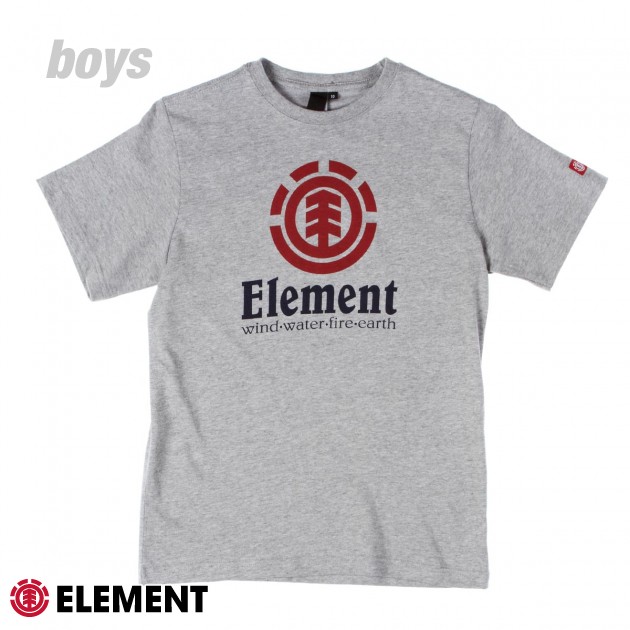 Boys Element Vertical Combed T-Shirt - Grey