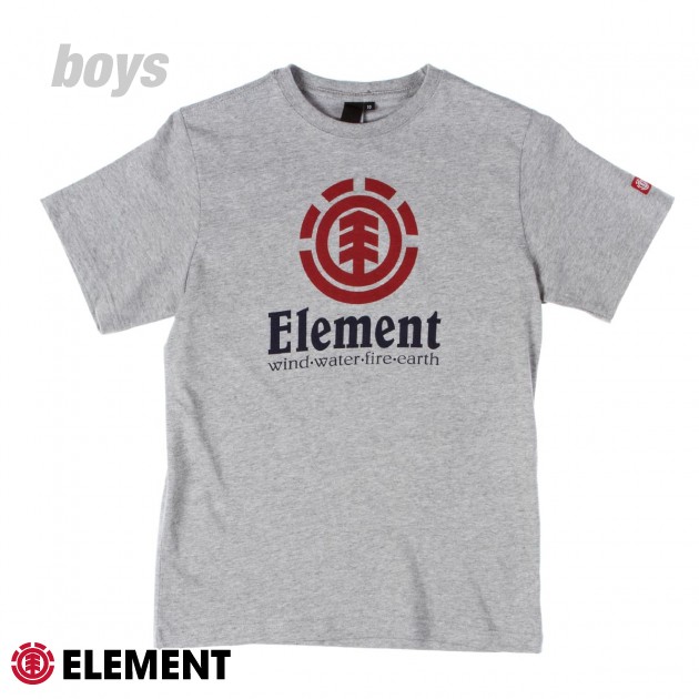 Boys Element Vertical Combed T-Shirt - Grey