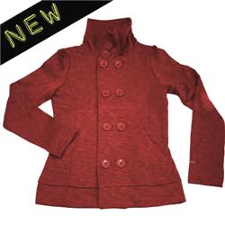 element Ladies Ellie Button Sweat Jacket - JesRed