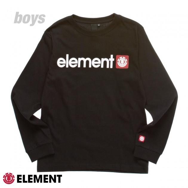 Element Logo Boys Long Sleeve T-Shirt - Black