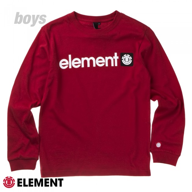 Element Logo Boys Long Sleeve T-Shirt - Red
