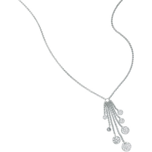 Elements Adjustable Hammered Finish Drop Necklace In Silver by Elements