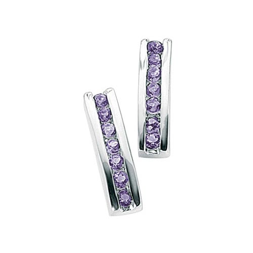 Elements Amethyst Earrings In Silver By Elements